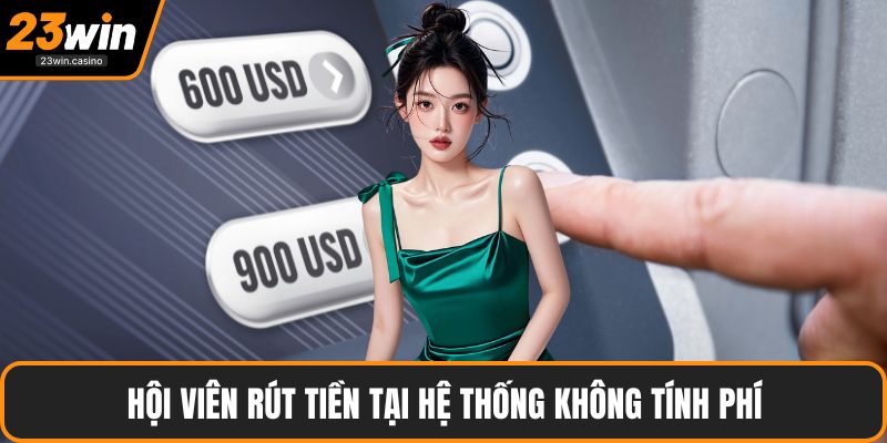 Hội viên rút tiền tại hệ thống không tính phí